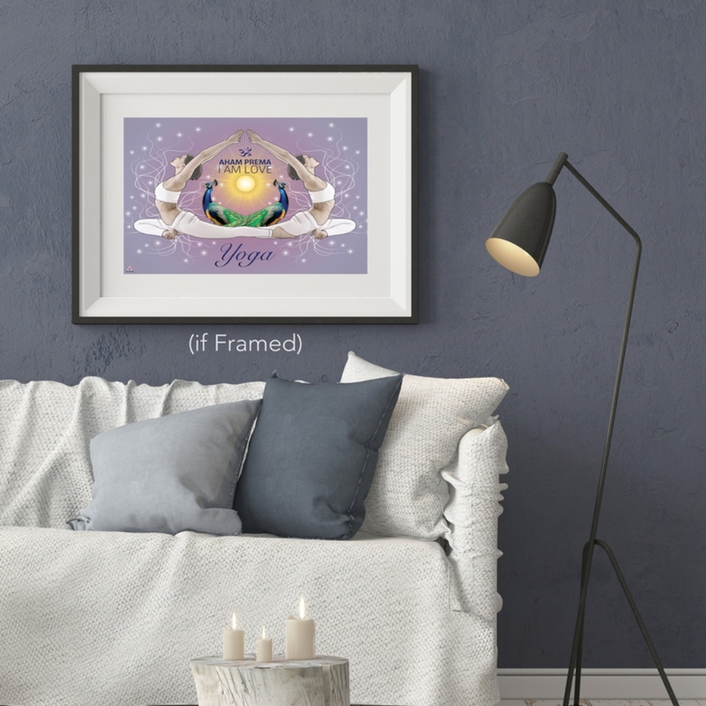 Yoga Poster I Am Love Wall Decor Art Print (24x18)